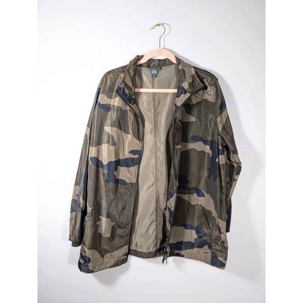 Wild Fable Camo Jacket Small Zip Up Windbreaker‎ Lightweight Rain Coat Green